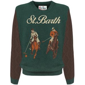 MC2 Saint Barth, Truien, Heren, Groen, S, Her 0001 - 10838E.horse Sweaters