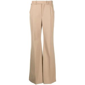 Chloé, Broeken, Dames, Beige, XS, Pearl Beige Flared Broek