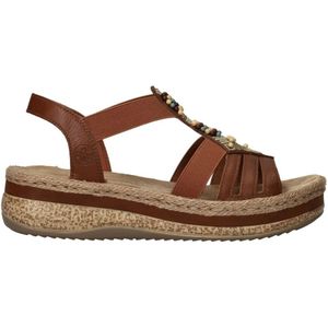 Rieker, Bruine Kralen Platform Sandaal Bruin, Dames, Maat:37 EU