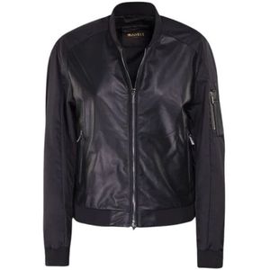 Moorer, Jassen, Dames, Zwart, 2Xs, Leer, Bomber Jassen