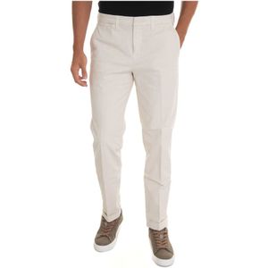 Fay, Slim Fit Chino met Oprolzoom Wit, Heren, Maat:W40