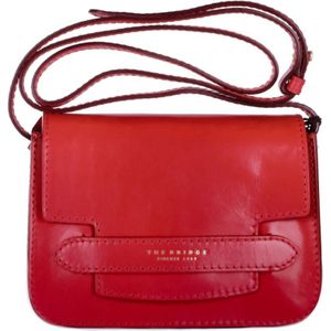 The Bridge, Leren Crossbody Tas Rood, Dames, Maat:ONE Size