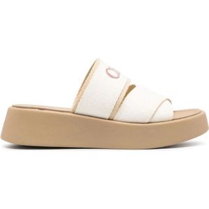 Chloé, Schoenen, Dames, Beige, 40 EU, Beige Sandalen met Kruisband