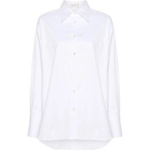 Closed, Witte Stretch-Katoenen Poplin Overhemd Wit, Dames, Maat:S