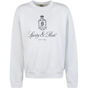 Sporty & Rich, Klassieke Sweatshirts Wit, Dames, Maat:M