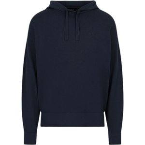 Armani Exchange, Sweatshirts & Hoodies, Heren, Blauw, L, Katoen, Basis Trui