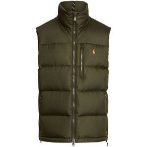 Ralph Lauren, Jassen, Heren, Groen, S, Polyester, Waterafstotende Donsvest - Olijf