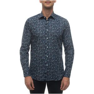 Càrrel, Italiaanse Fantasie Bloemen Casual Shirt Blauw, Heren, Maat:L