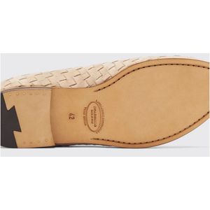 Scarosso, Schoenen, Heren, Beige, 48 EU, Suède, Handgemaakte geweven suède penny loafers