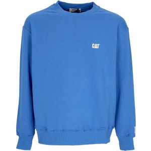Cat, Sweatshirts & Hoodies, Heren, Blauw, M, Logo Crewneck Sweatshirt Sky Diver