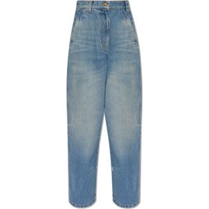 Palm Angels, Jeans met logo Blauw, Dames, Maat:W25