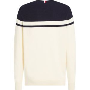 Tommy Hilfiger, Truien, Heren, Veelkleurig, M, Katoen, Crème Sweatshirt Ss 24