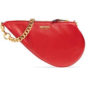 Moschino, Schoudertas met logo Rood, Dames, Maat:ONE Size