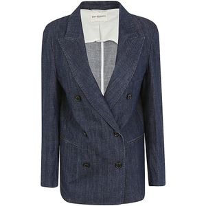 Roy Roger's, Jassen, Dames, Blauw, M, Katoen, Blauwe Double Breasted Blazer