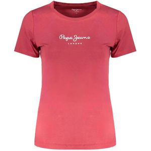 Pepe Jeans, Tops, Dames, Rood, L, Katoen, Rode Katoenen Tops & T-Shirt