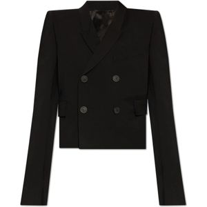 Rick Owens, Nieuwe wollen blazer Zwart, Dames, Maat:S