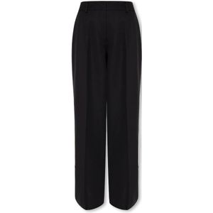 Palm Angels, Plooivoorpantalon Zwart, Dames, Maat:M