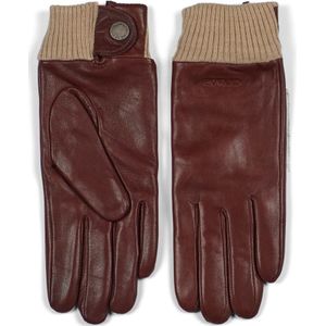 Howard London, Accessoires, Heren, Bruin, 8 1/2 IN, Wol, Premium Leren Handschoenen Bruin voor Dames