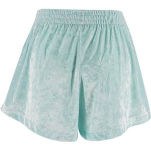 MC2 Saint Barth, Korte broeken, Dames, Blauw, L, Chenille Geborduurde Shorts Regular Fit