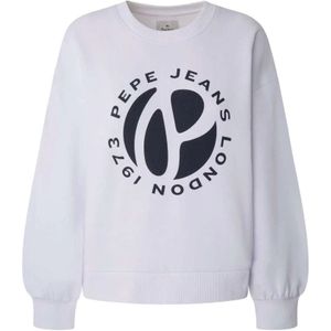 Pepe Jeans, Sweatshirts & Hoodies, Dames, Wit, S, Sweatshirt
