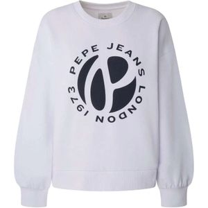 Pepe Jeans, Sweatshirt Wit, Dames, Maat:S