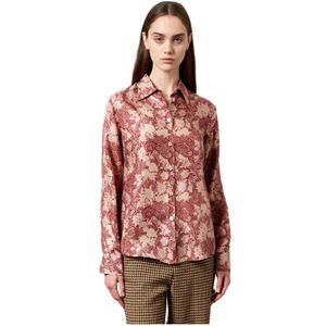 Massimo Alba, Blouses & Shirts, Dames, Rood, L, Zijden Twill Regular Fit Overhemd