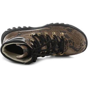 Woden, Schoenen, Dames, Bruin, 37 EU, Leer, Iris Track Snake Schoen