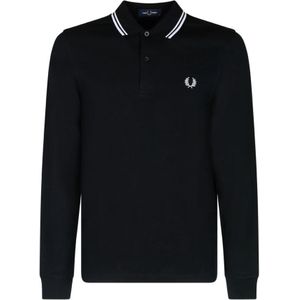 Fred Perry, Zwarte Twin Tipped Shirts en Polos Zwart, Heren, Maat:S