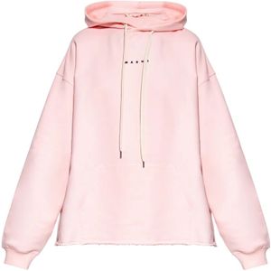 Marni, Hoodie met logo Roze, Dames, Maat:3XS