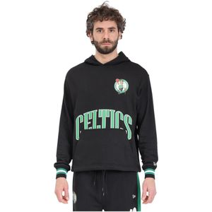 New Era, Sweatshirts & Hoodies, Heren, Zwart, XL, Katoen, Boston Celtics NBA Arch Graphic Hoodie
