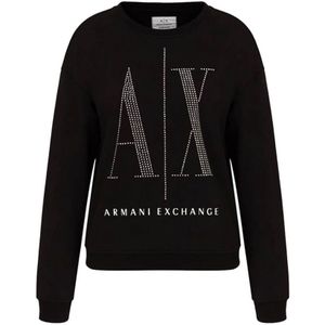 Armani Exchange, Sweatshirts & Hoodies, Dames, Zwart, L, Zwarte Sweaters voor Mannen