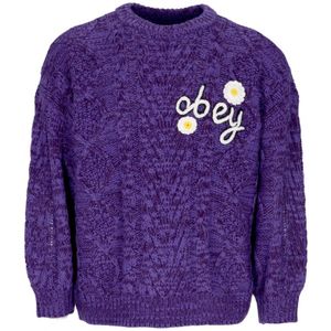 Obey, Flora Passion Flower Sweater Paars, Dames, Maat:XS