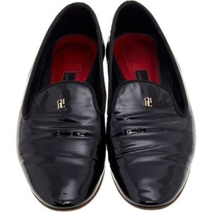 Carolina Herrera Pre-owned, Pre-owned, Dames, Zwart, 37 EU, Leer, Pre-owned Leather flats