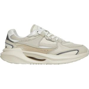 D.a.t.e., Witte Sneakers Ivoor Beige Suède Veelkleurig, Heren, Maat:43 EU