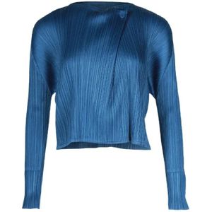 Issey Miyake Pre-owned, Pre-owned Polyester tops Blauw, Dames, Maat:S