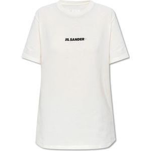 Jil Sander, Tops, Dames, Wit, XS, Katoen, T-shirt met logo