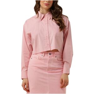 Co'Couture, Blouses & Shirts, Dames, Roze, XL, Katoen, Roze Katoenen Cropped Blouse