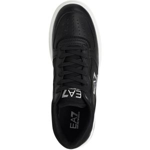 Emporio Armani Ea7, Schoenen, Heren, Zwart, 44 EU, Eenvoudige Vetersneakers