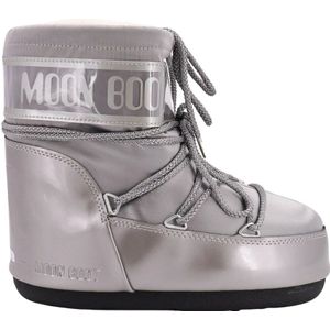 Moon Boot, Schoenen, Dames, Grijs, 39 EU, Nylon, Gelamineerde Veterschoenen