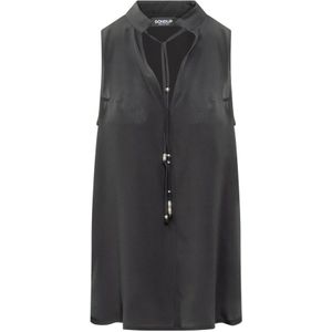 Dondup, Top Stijl - Trendy en Modieus Zwart, Dames, Maat:M