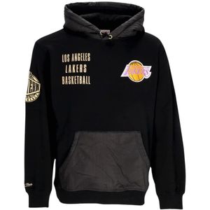 Mitchell & Ness, NBA Team Vintage Logo Fleece Hoodie Zwart, Heren, Maat:M