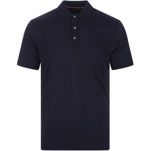 Hugo Boss, Blauw Polo Shirt Katoen-Zijde Mix Blauw, Heren, Maat:M