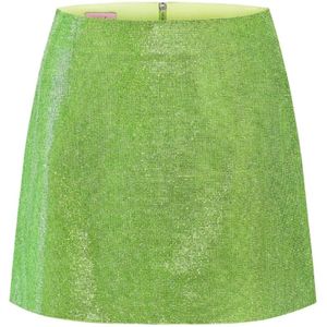 Nué, Groene Rhinestone Mini Rok Groen, Dames, Maat:S