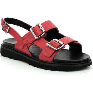 Kickers, Schoenen, Dames, Rood, 37 EU, Leer, Comfort Leren Sandalen Neosummer