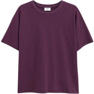 Filippa K, Tops, Dames, Paars, M, Katoen, Bordeaux Loose Fit Tee T-Shirt