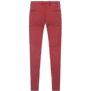 Incotex, Broeken, Heren, Rood, W36, Rode Slim Fit Stretch Gabardine Broek