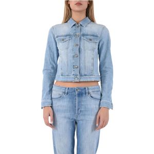 Dondup, Winter Denim Jack Blauw, Dames, Maat:S