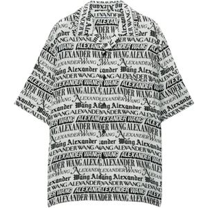 Alexander Wang, Blouses & Shirts, Dames, Veelkleurig, M, Krantenprint Oversized Casual Shirt