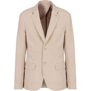 Armani Exchange, Jassen, Heren, Beige, 3Xl, Kasjmier, Kasjmier Beige Blazer Set voor Mannen