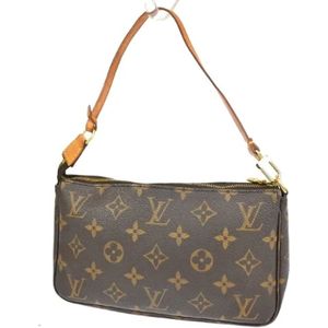 Louis Vuitton Vintage, Pre-owned, Dames, Bruin, ONE Size, Pre-owned Cotton clutches